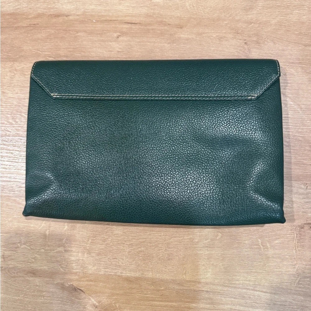 Guy Laroche Dark Green Envelope Clutch